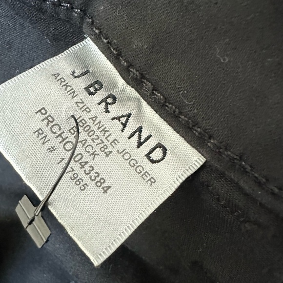 J Brand Jogger Pants Elastic Cuffs Zipper Fly & Button Close Ankle Zipper Black - Picture 4 of 11
